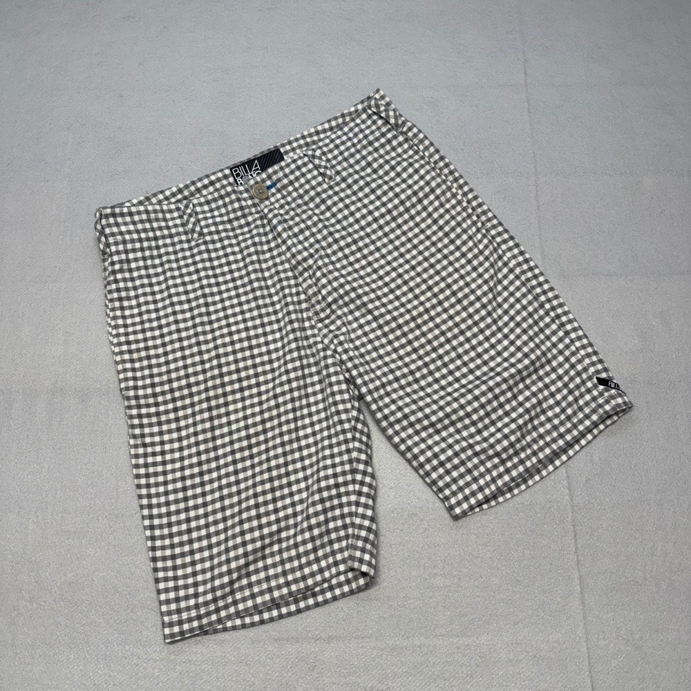 Billabong Mens Gingham Check Shorts Size 32 Gray White Modern Fit Casual Outdoor